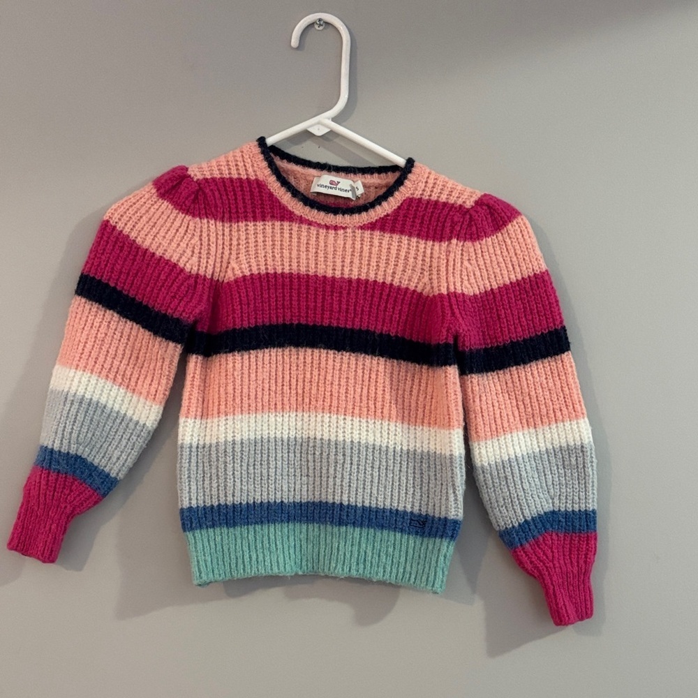 Vineyard Vines Striped Crewneck Sweater — Pink, Coral, Navy, Gray, Blue, Mint